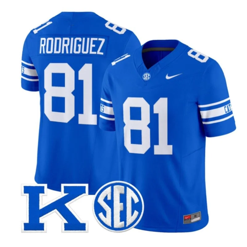 Kentucky Wildcats #81 Willie Rodriguez Nike Royal Power K 1980's Retro Jersey