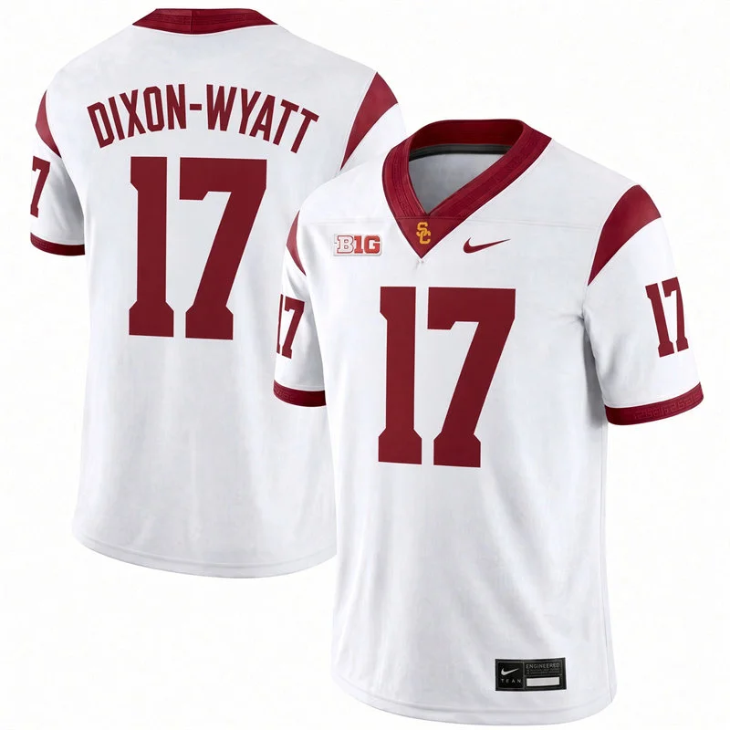 USC Trojans #17 Kayden Dixon-Wyatt Nike White with Name Football Limited Jersey
