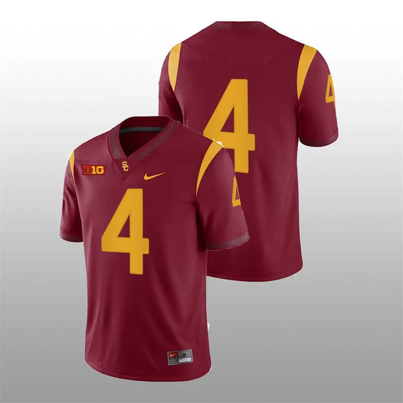 USC Trojans #4 Trent Mosley Nike Cardinal Football Game Jersey