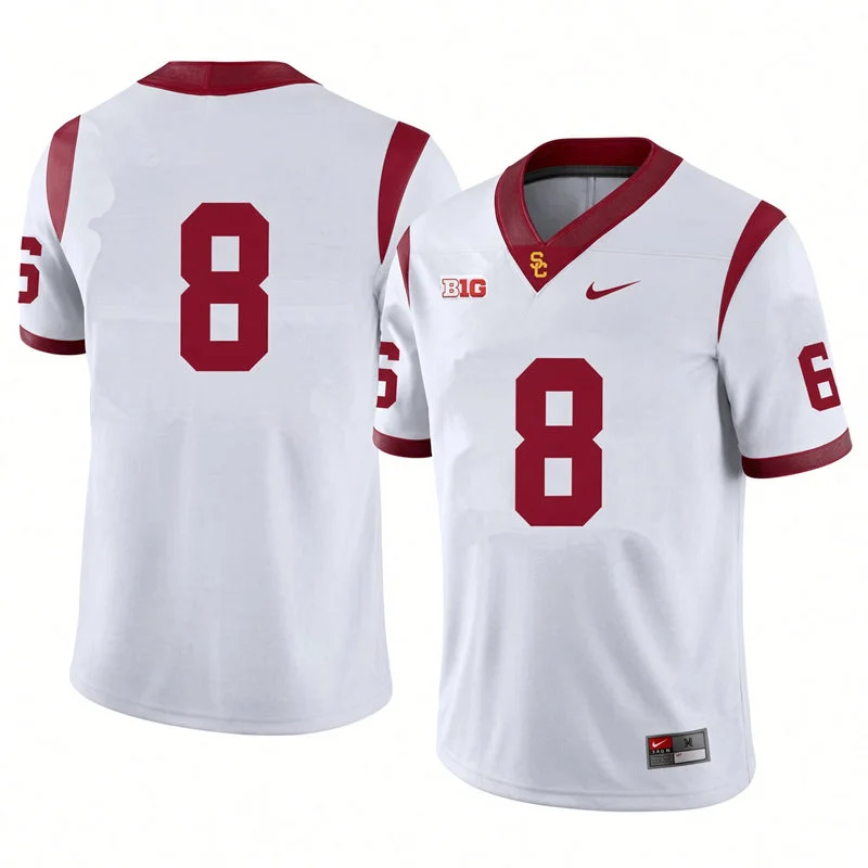 USC Trojans # 8 King Miller Nike White Football Game Jersey