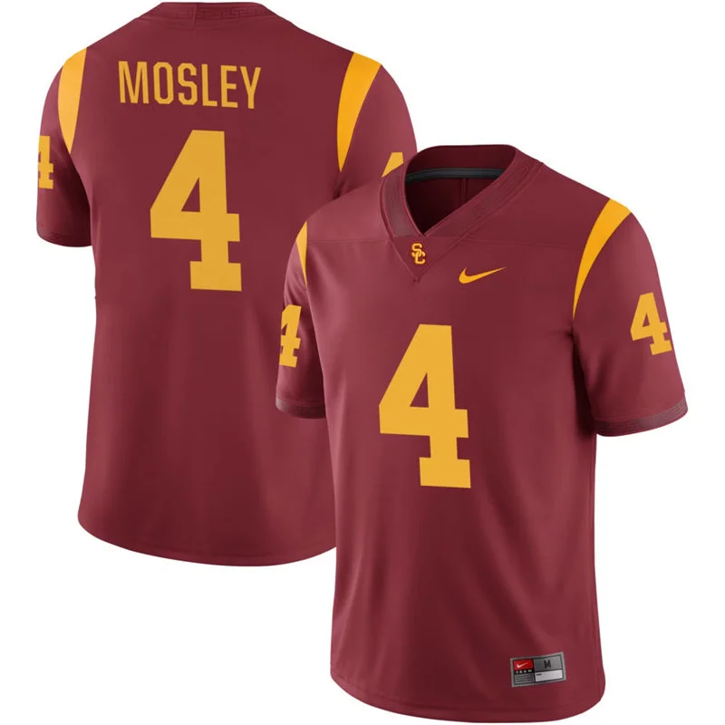 USC Trojans #4 Trent Mosley Nike Cardinal with Name Football Limited Jersey