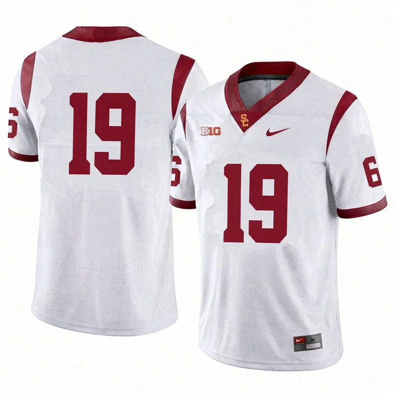 USC Trojans #19 Mark Bowman Nike White Football Game Jersey