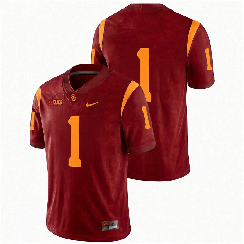 USC Trojans #1 Kameryn Crawford Nike Cardinal Football Game Jersey