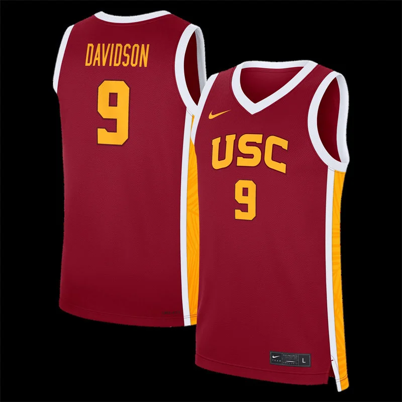 Unisex USC Trojans #9 Jazzy Davidson 2026 Cardinal Womens Basketball Game Jersey