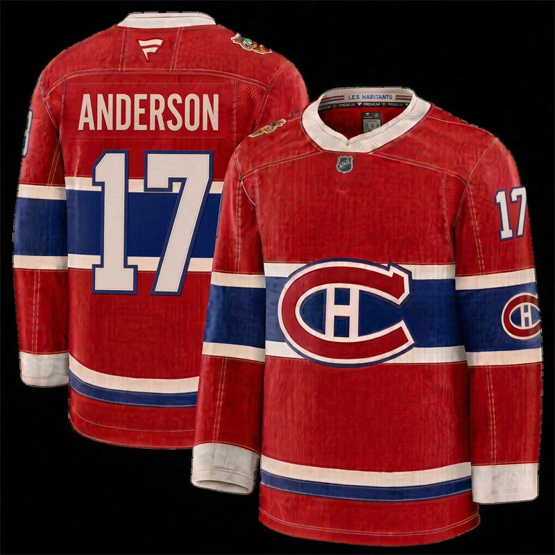 Mens Montreal Canadiens #17 Josh Anderson Fanatics Red 2026 NHL Heritage Classic Premium Jersey