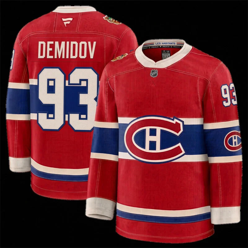Mens Montreal Canadiens #93 Ivan Demidov Fanatics Red 2026 NHL Heritage Classic Premium Jersey