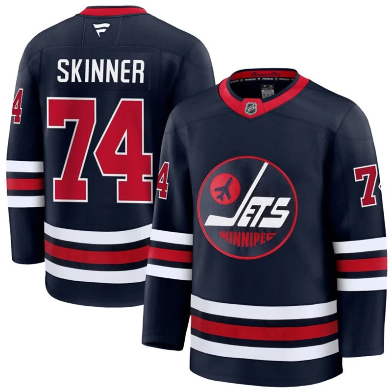 Men's Winnipeg Jets #74 Stuart Skinner Fanatics Navy Alternate Premium Jersey