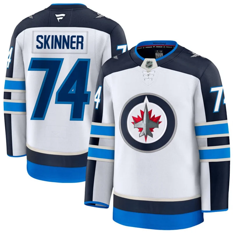Men's Winnipeg Jets #74 Stuart Skinner Fanatics White Away Premium Jersey