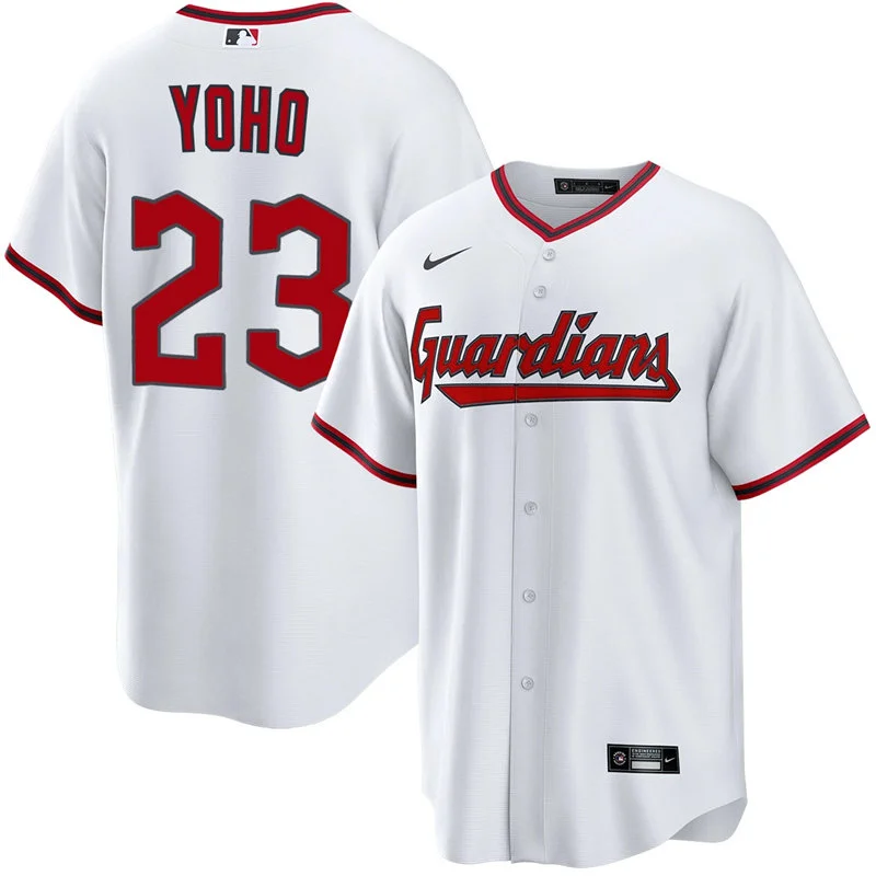 Mens Cleveland Guardians #23 Craig Yoho  White Home Limited Jersey