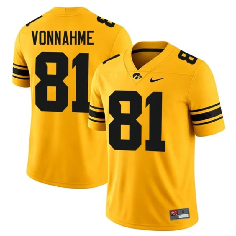 Iowa Hawkeyes #81 DJ Vonnahme Gold Alternate Football Game Jersey