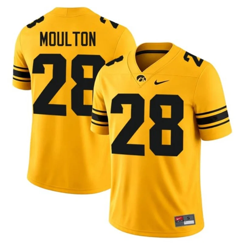 Iowa Hawkeyes #28 Kamari Moulton Gold Alternate Football Game Jersey