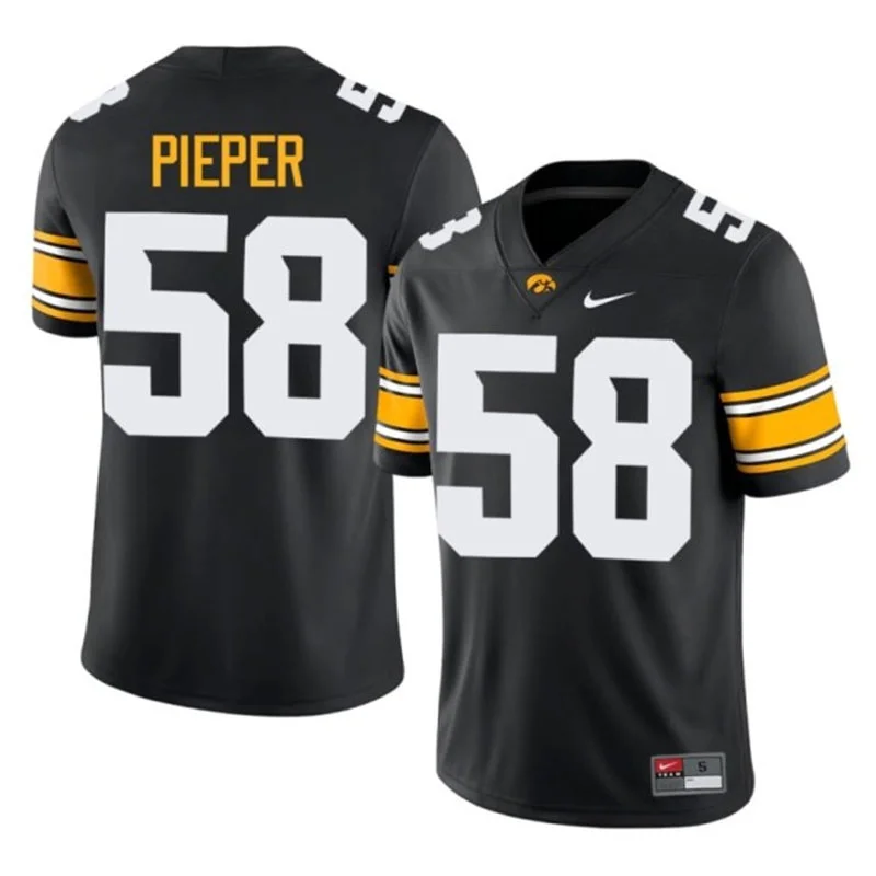 Iowa Hawkeyes #58 Kade Pieper Black Football Game Jersey
