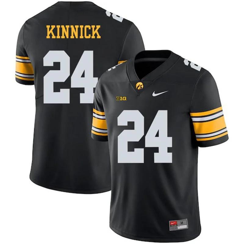 Iowa Hawkeyes Retired Player #24 Nile Kinnick Black Football Game Jersey