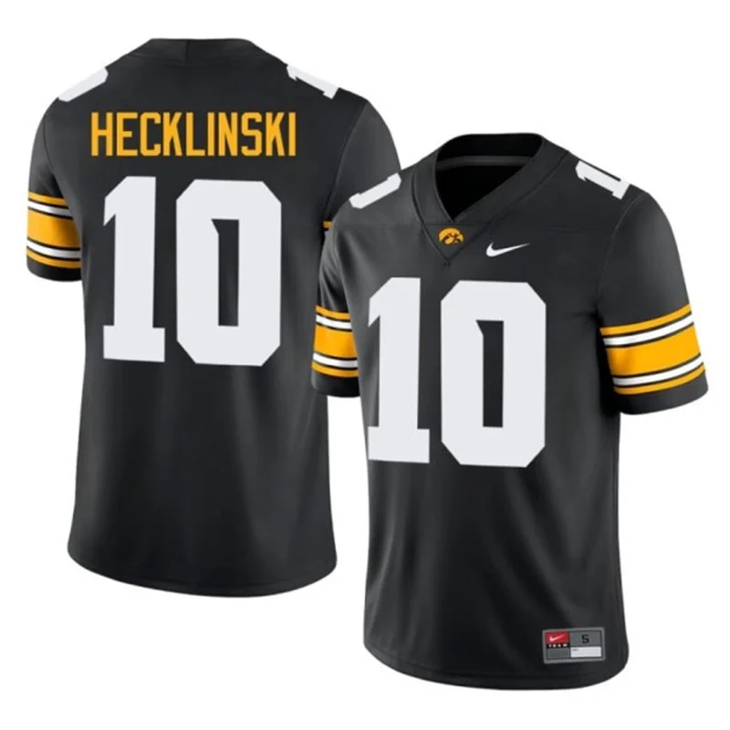Iowa Hawkeyes #10 Jeremy Hecklinski Black Football Game Jersey