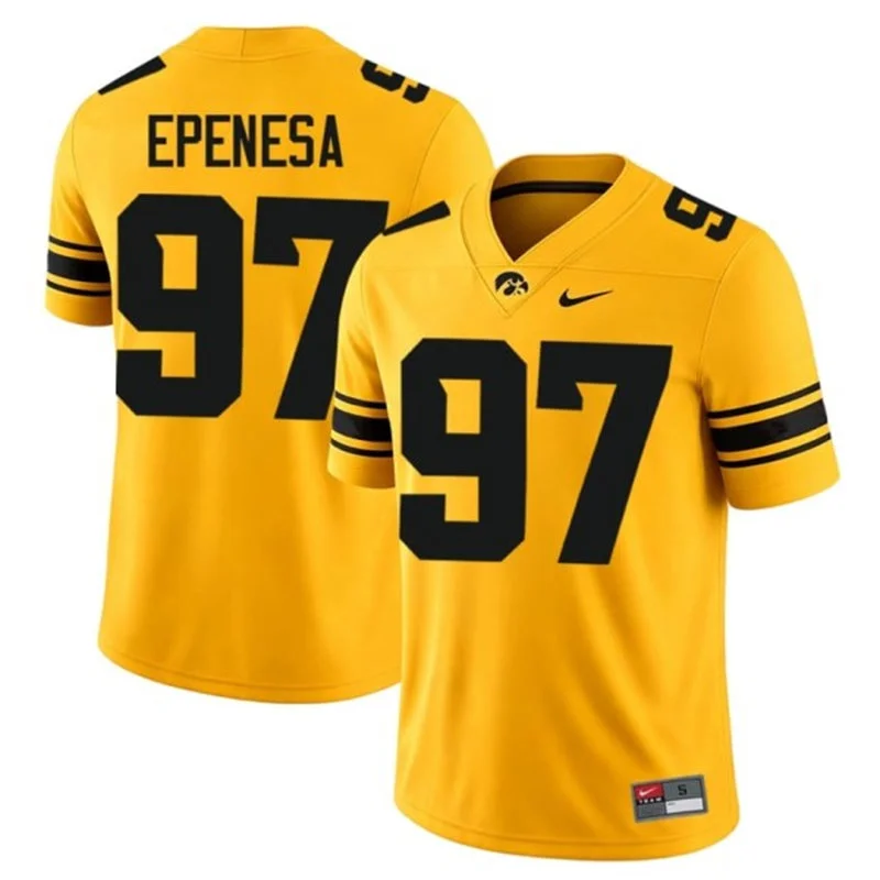 Iowa Hawkeyes #97 Iose Epenesa Gold Alternate Football Game Jersey