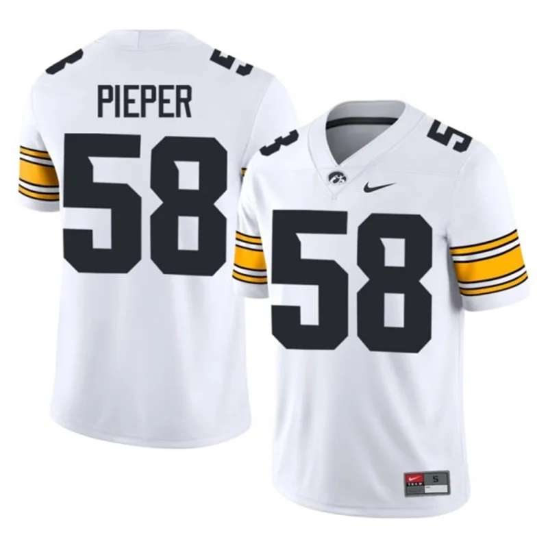 Iowa Hawkeyes #58 Kade Pieper White Football Game Jersey