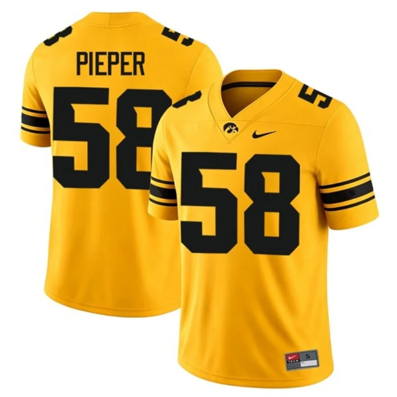 Iowa Hawkeyes #58 Kade Pieper Gold Alternate Football Game Jersey
