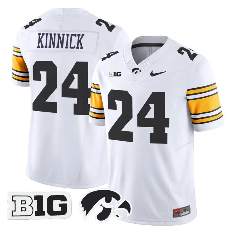 Iowa Hawkeyes Retired Player #24 Nile Kinnick White Football Game Jersey