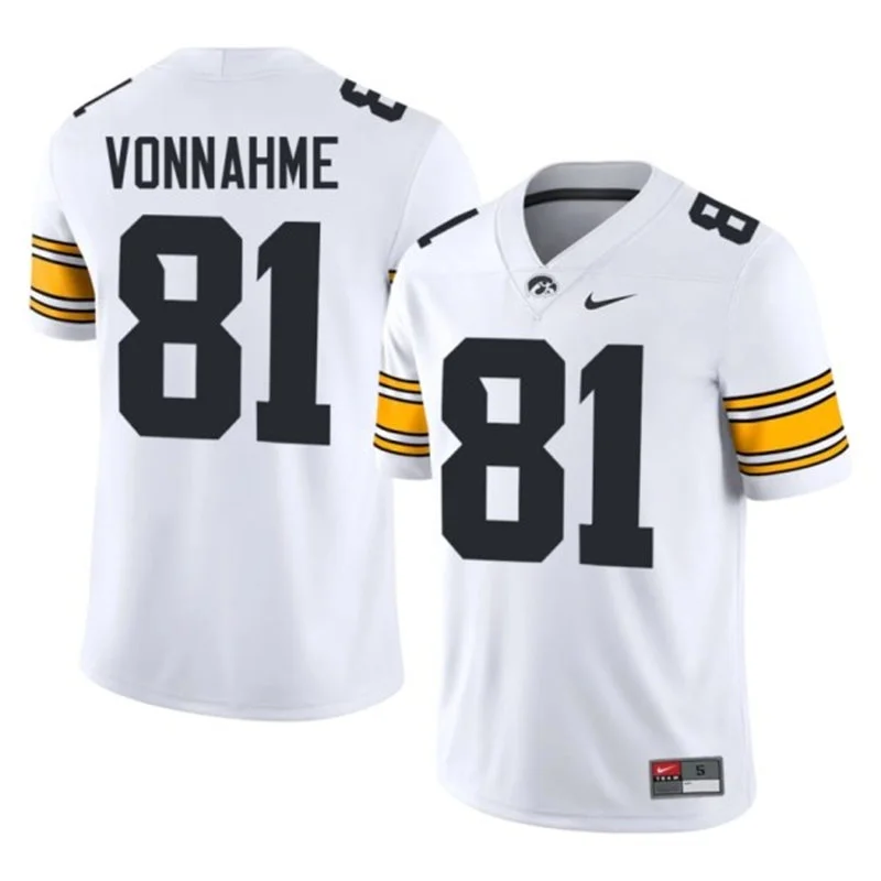 Iowa Hawkeyes #81 DJ Vonnahme White Football Game Jersey