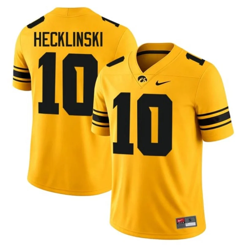 Iowa Hawkeyes #10 Jeremy Hecklinski Gold Alternate Football Game Jersey