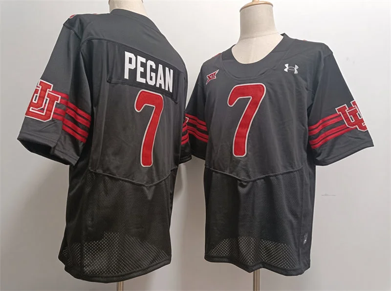 Utah Utes #7 Braden Pegan Black Retro College Football Throwback Jersey
