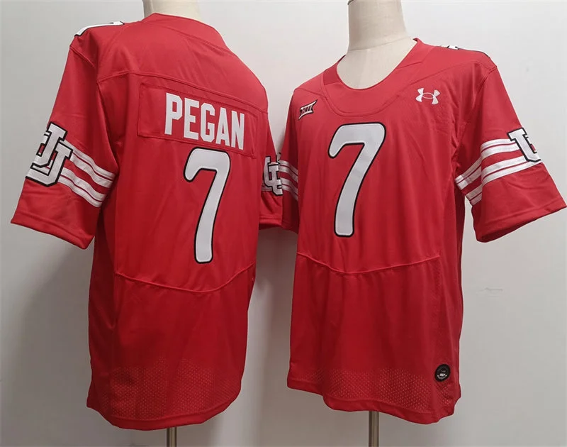 Utah Utes #7 Braden Pegan Red Retro College Football Throwback Jersey