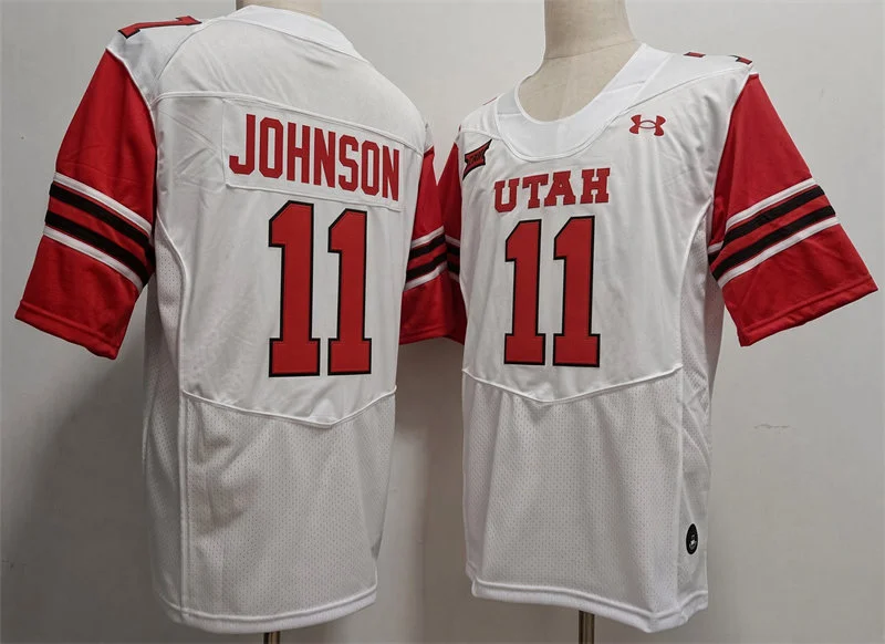 Utah Utes #11 Ricky Johnson White Football Game Jersey