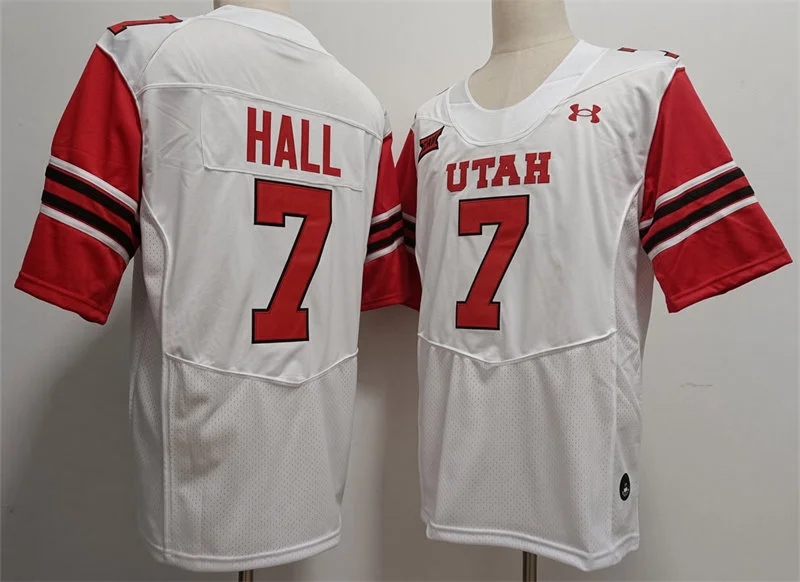 Utah Utes #7 Johnathan Hall White Football Game Jersey