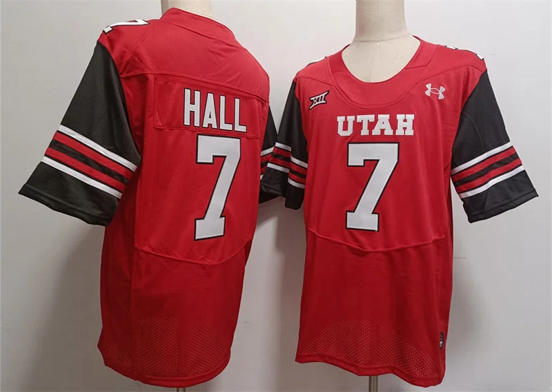 Utah Utes #7 Johnathan Hall Red Football Game Jersey