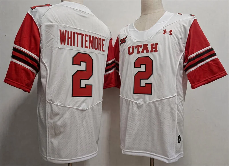 Utah Utes #2 Creed Whittemore White Football Game Jersey