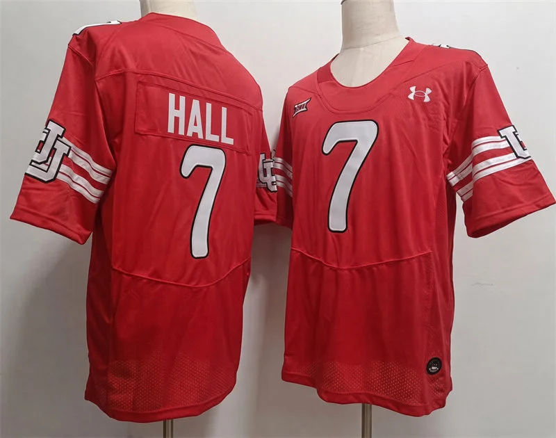 Utah Utes #7 Johnathan Hall  Red Retro College Football Throwback Jersey
