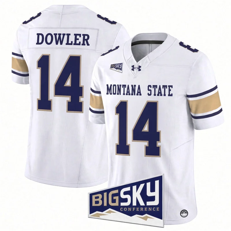 Montana State Bobcats #14 Taco Dowler White Football Game Jersey