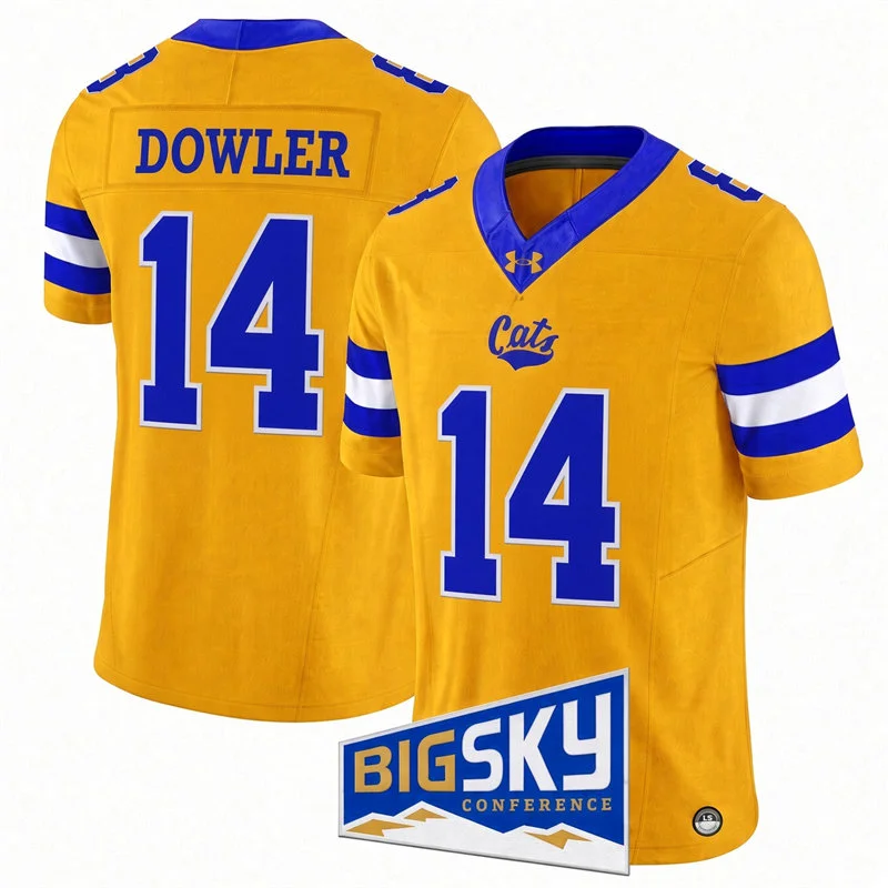 Montana State Bobcats #14 Taco Dowler Gold Football Game Jersey