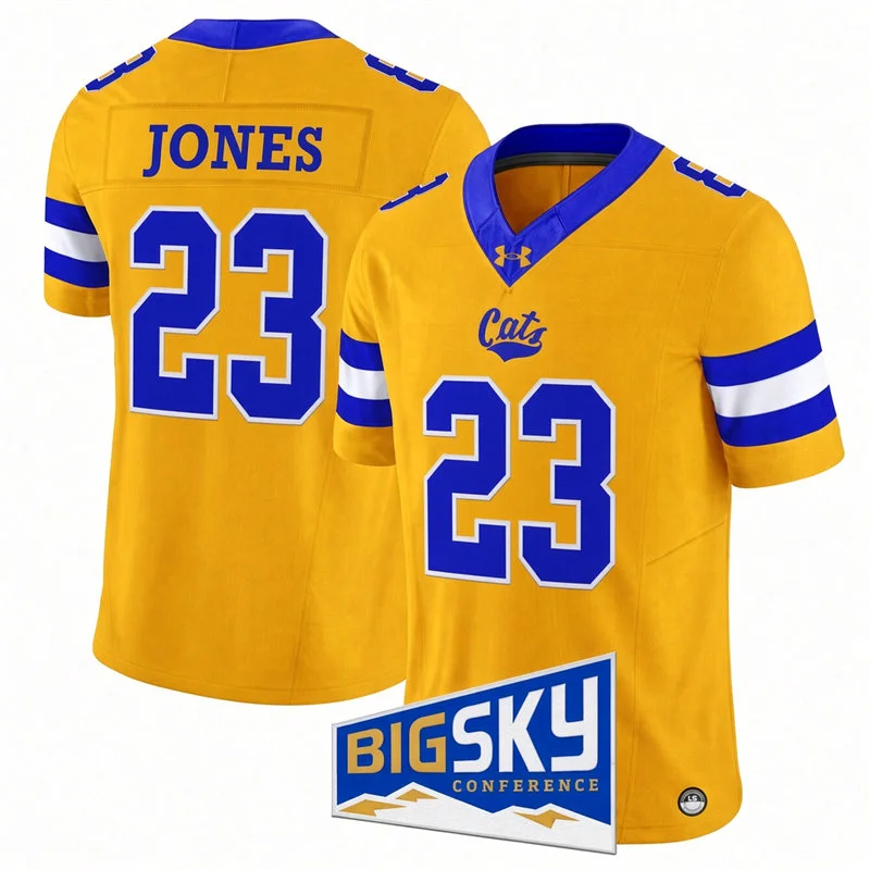 Montana State Bobcats #23 Adam Jones Gold Football Game Jersey