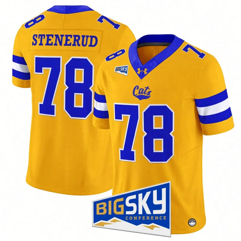Montana State Bobcats Retried Player #78 Jan Stenerud Gold Football Game Jersey