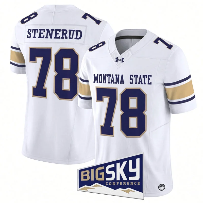 Montana State Bobcats Retried Player #78 Jan Stenerud White Football Game Jersey