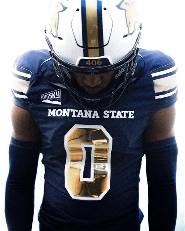 Montana State Bobcats Custom Navy Gold Football Game Jersey