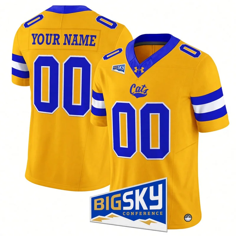 Montana State Bobcats Custom Gold Football Game Jersey