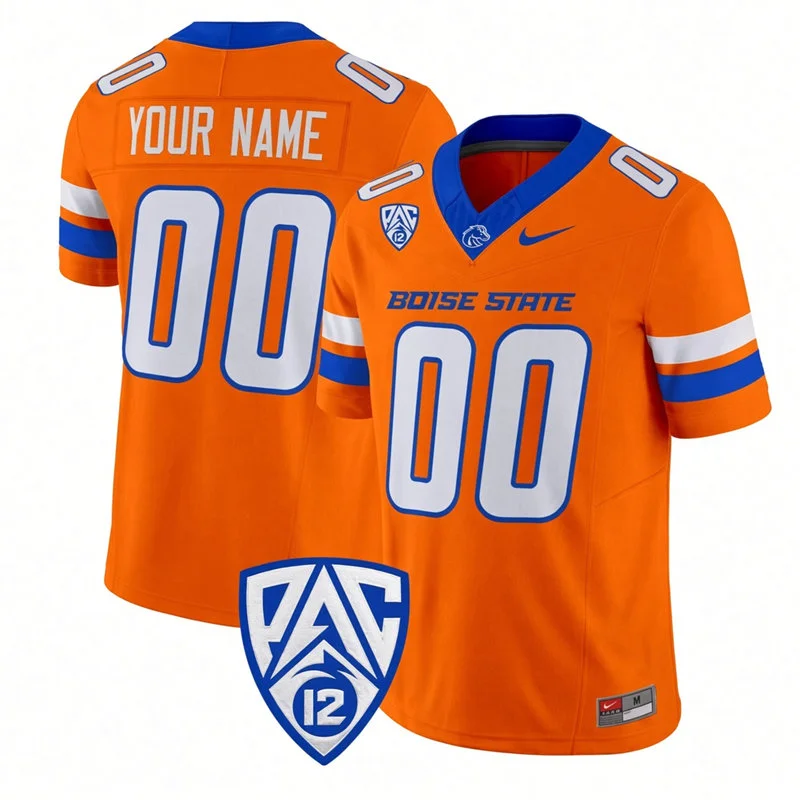 Boise State Broncos Custom Nike 2026 Pac-12 Orange Football Game Jersey