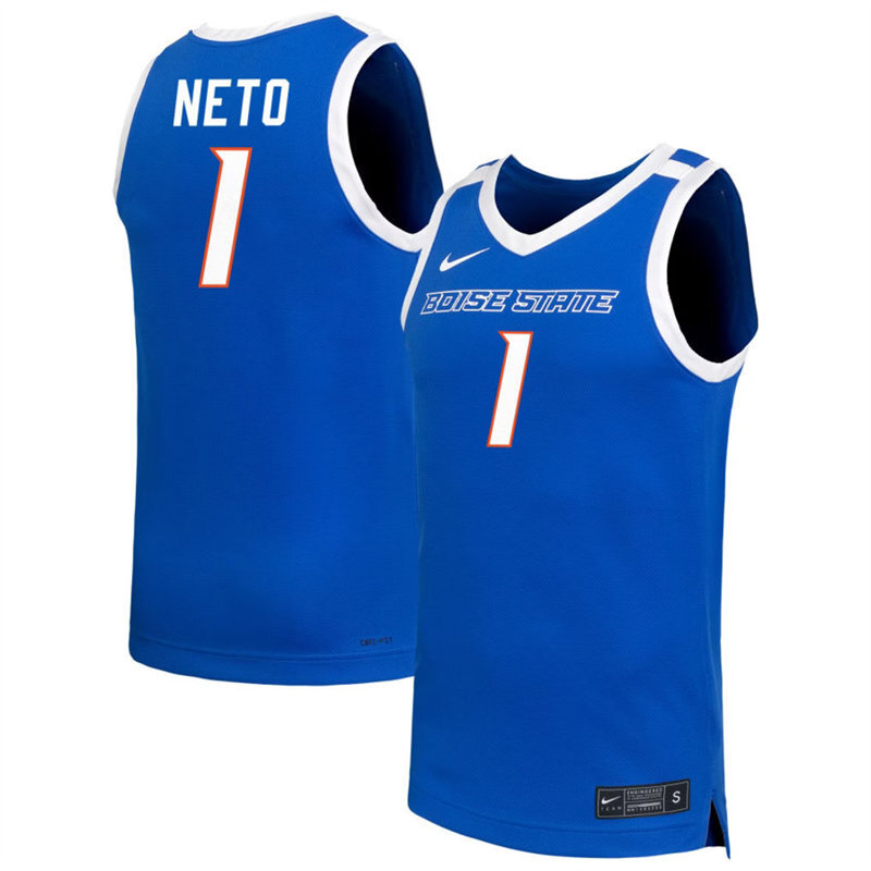 Boise State Broncos #1 Aginaldo Neto Nike 2026-27 Pac-12 Blue Basketball Game Jersey