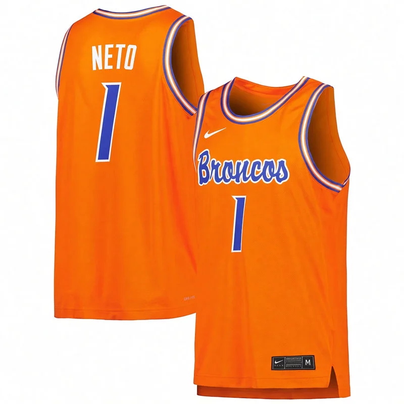Boise State Broncos #1 Aginaldo Neto Nike Orange Retro College Basketball Jersey