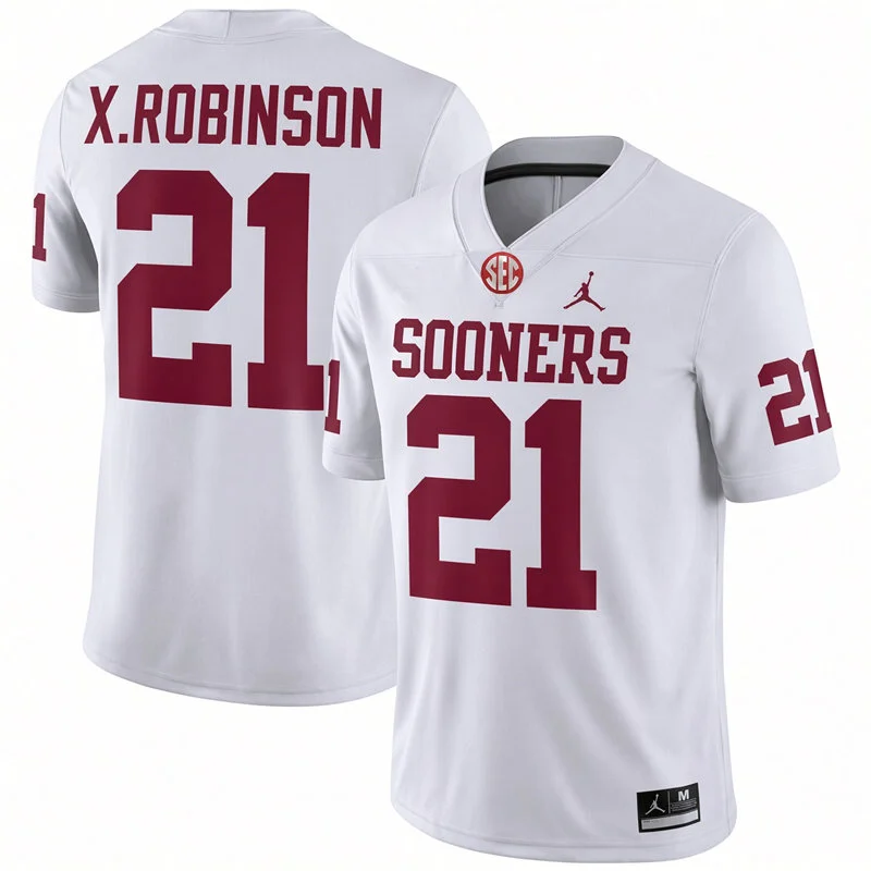 Oklahoma Sooners #21 Xavier Robinson 2026 White Football Game Jersey
