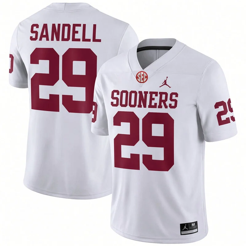 Oklahoma Sooners #29 Tate Sandell 2026 White Football Game Jersey