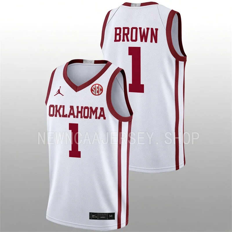 Oklahoma Sooners #1 Xzayvier Brown 2026-27 White Basketball Game Jersey