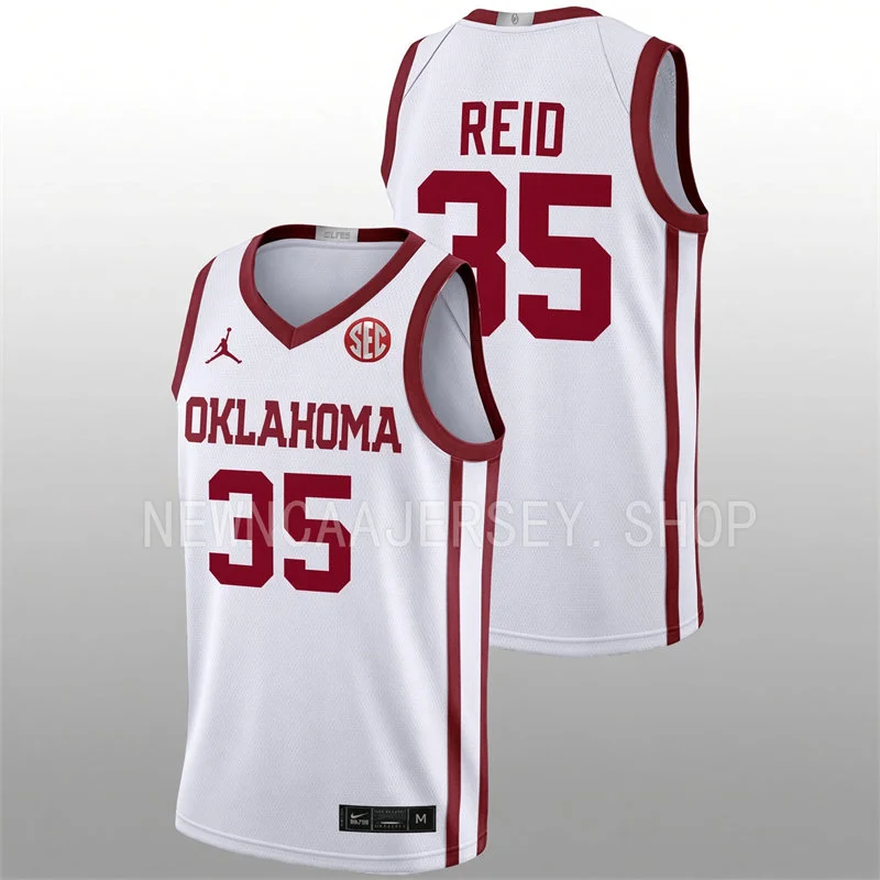 Oklahoma Sooners #35 Derrion Reid 2026-27 White Basketball Game Jersey