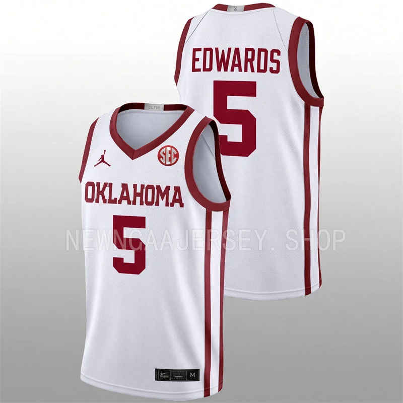Oklahoma Sooners #5 B.J. Edwards 2026-27 White Basketball Game Jersey