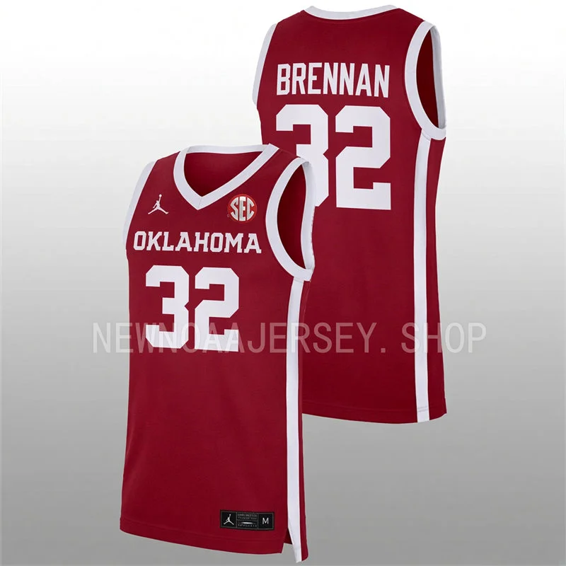 Oklahoma Sooners #32 Duke Brennan 2026-27 Crimson Basketball Game Jersey