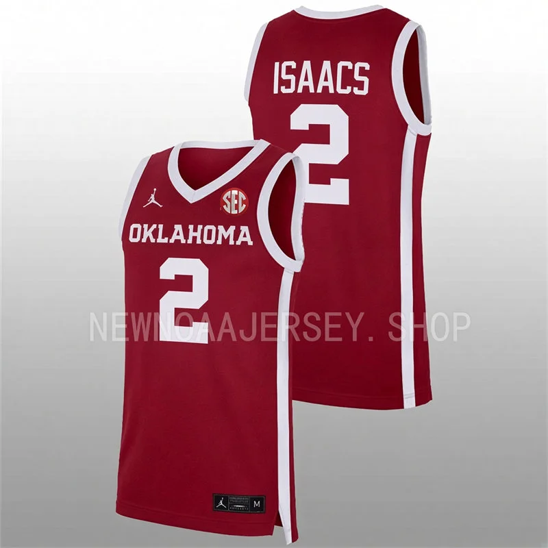 Oklahoma Sooners #2 Pop Isaacs 2026-27 Crimson Basketball Game Jersey Oklahoma Sooners #2 Pop Isaacs 2026-27 Crimson Basketball Game Jersey