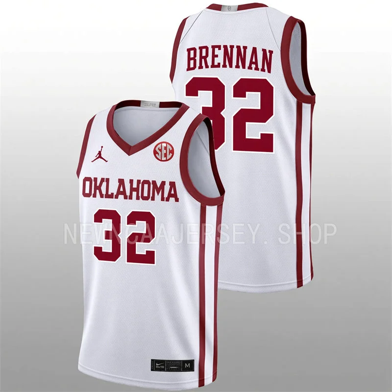 Oklahoma Sooners #32 Duke Brennan 2026-27 White Basketball Game Jersey