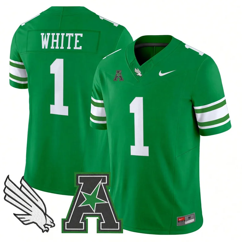 North Texas Mean Green #1 Jahiem White Nike Green Football Game Jersey
